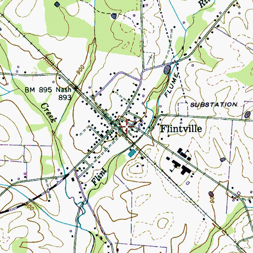Topographic Map of Flintville Cemetery, TN