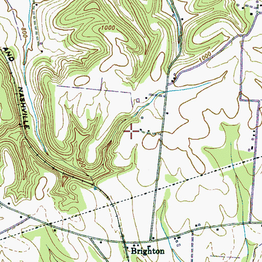 Topographic Map of Harris-Jean Cemetery, TN