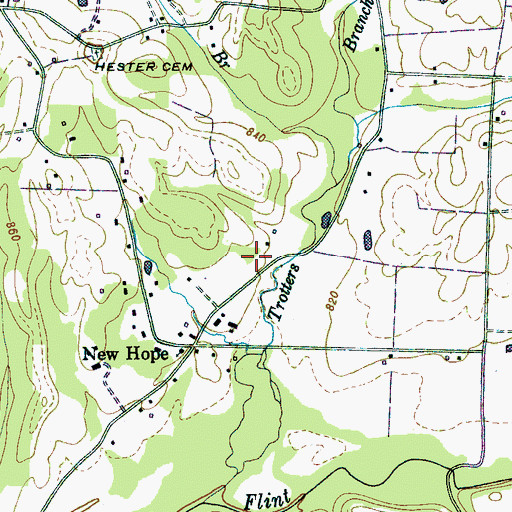 Topographic Map of Hopkins-Eastland Cemetery, TN