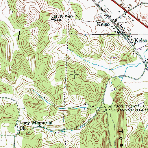 Topographic Map of McClellan Cemetery, TN