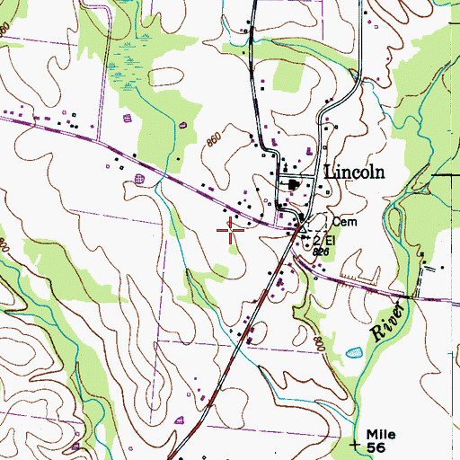 Topographic Map of Pryor Cemetery, TN