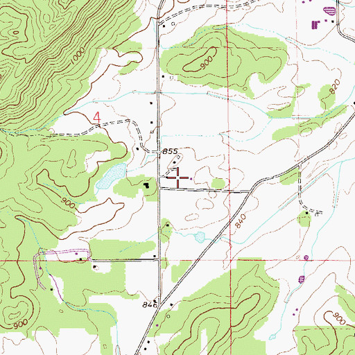 Topographic Map of Hallingworth, AL