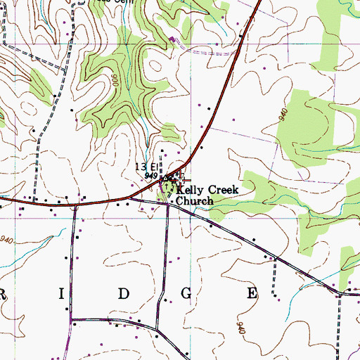 Topographic Map of Roper Cemetery, TN