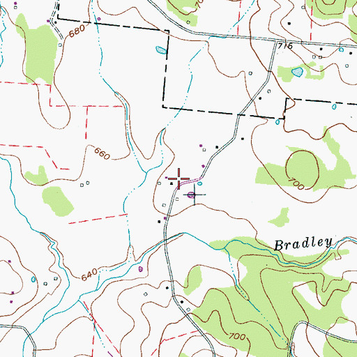 Topographic Map of Cook Cemetery, TN