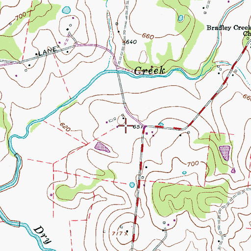 Topographic Map of Dement Cemetery, TN