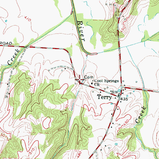 Topographic Map of Terry School (historical), TN