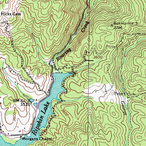 Topographic Map of Hogum Hollow, TN