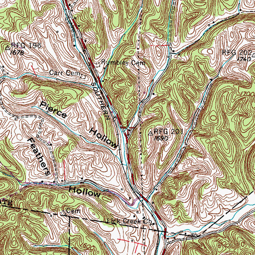 Topographic Map of Bear Hollow, TN