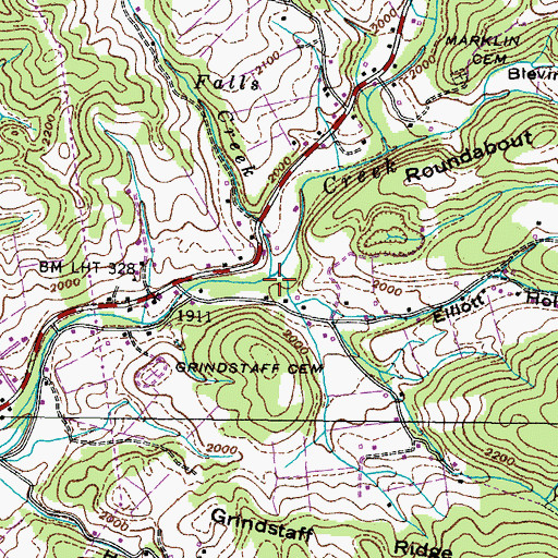 Topographic Map of Grindstaff Hollow, TN