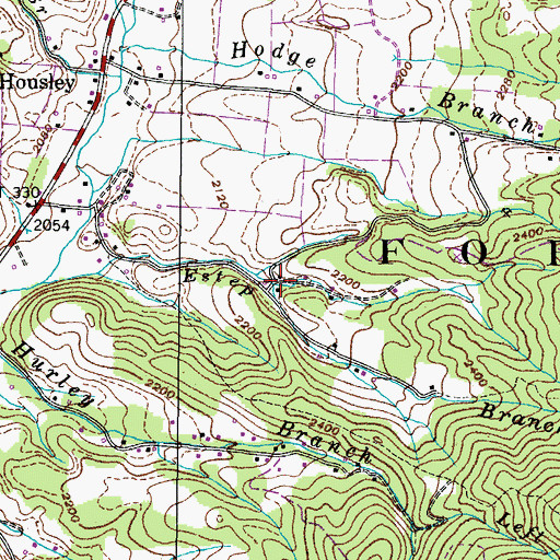 Topographic Map of Richardson Hollow, TN