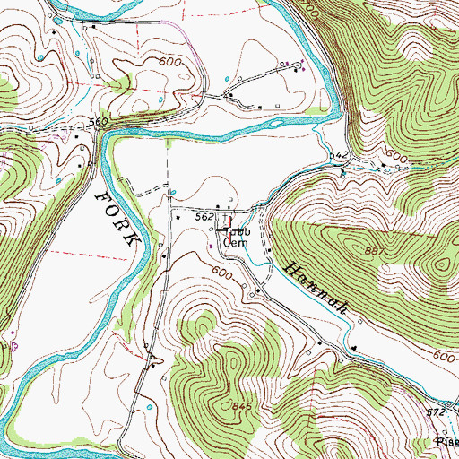 Topographic Map of Caplinger Hollow, TN