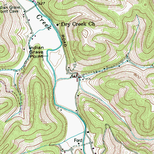 Topographic Map of Cubbins Hollow, TN