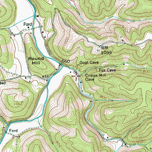 Topographic Map of Vickers Hollow, TN