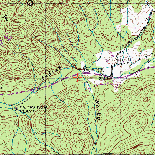 Topographic Map of Limestone Cove Recreation Area, TN