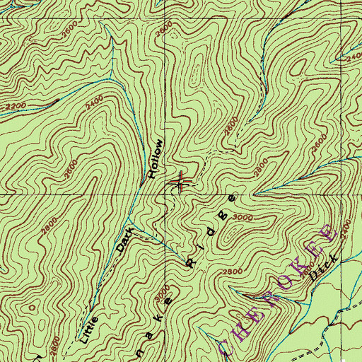Topographic Map of Little Dark Hollow Trail, TN