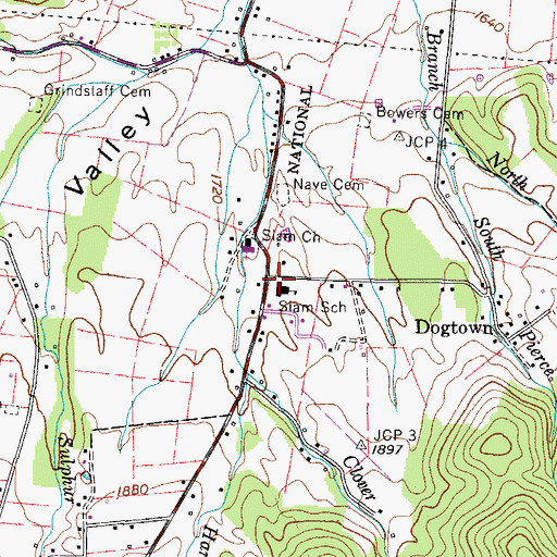 Topographic Map of Siam Middle School, TN