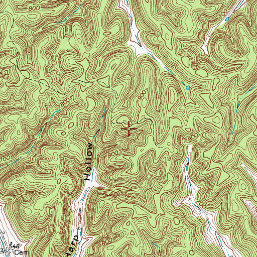 Topographic Map of Clay County, TN