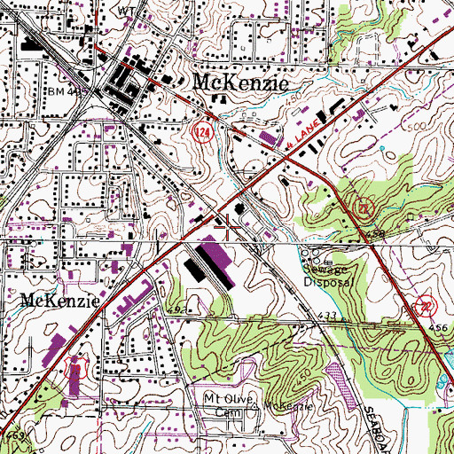 Topographic Map of McKenzie Division (historical), TN