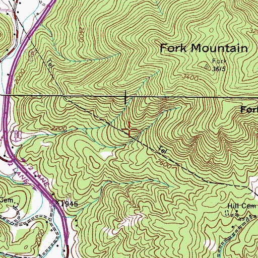 Topographic Map of Tiger Valley Division (historical), TN