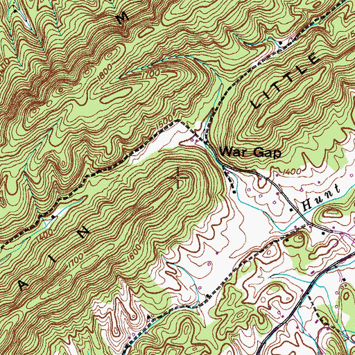 Topographic Map of Beech Creek Division (historical), TN