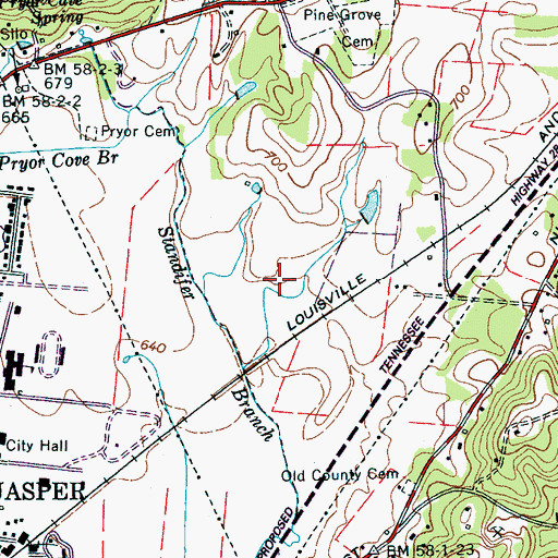 Topographic Map of Jasper Division (historical), TN