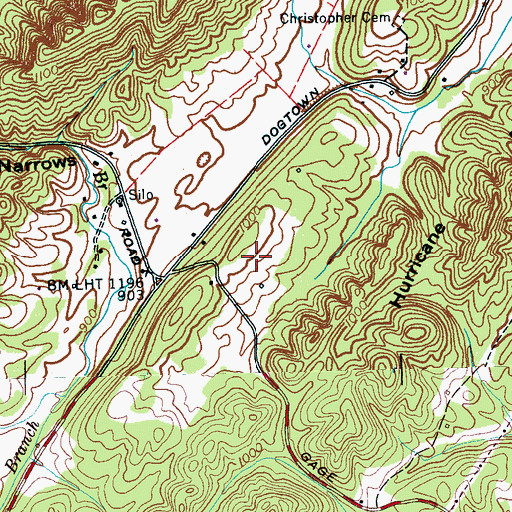 Topographic Map of Barnard Division (historical), TN