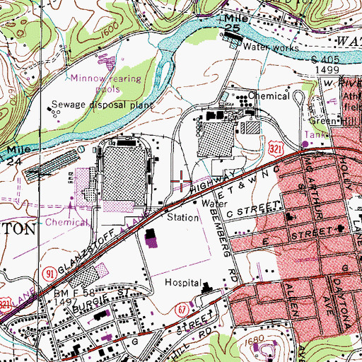 Topographic Map of Elizabethton Post Office, TN