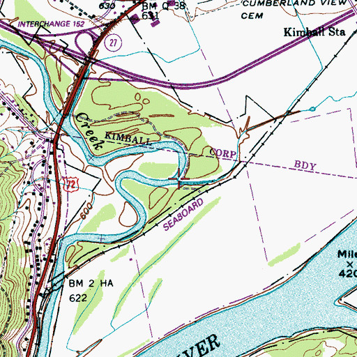 Topographic Map of Kimball Cove Branch, TN