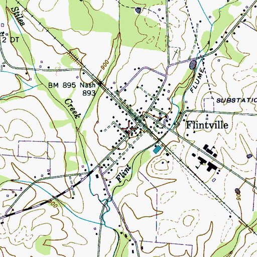 Topographic Map of Flintville Post Office, TN