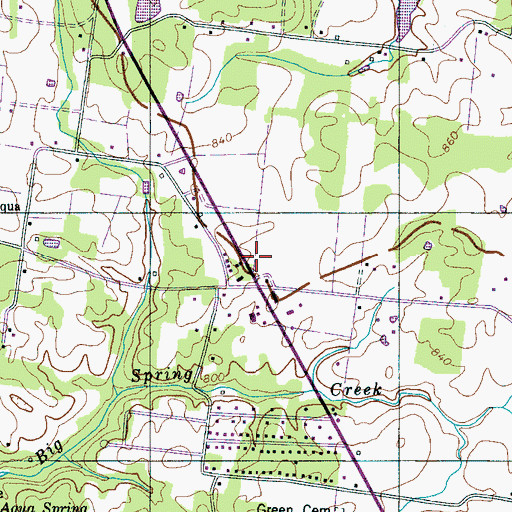Topographic Map of Bon Aqua Post Office, TN