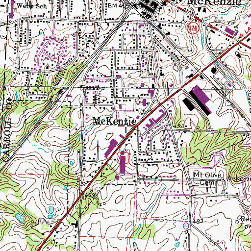 Topographic Map of McKenzie Post Office, TN