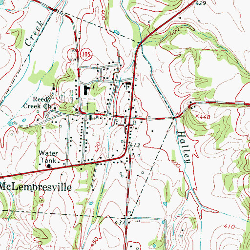 Topographic Map of McLemoresville Post Office, TN