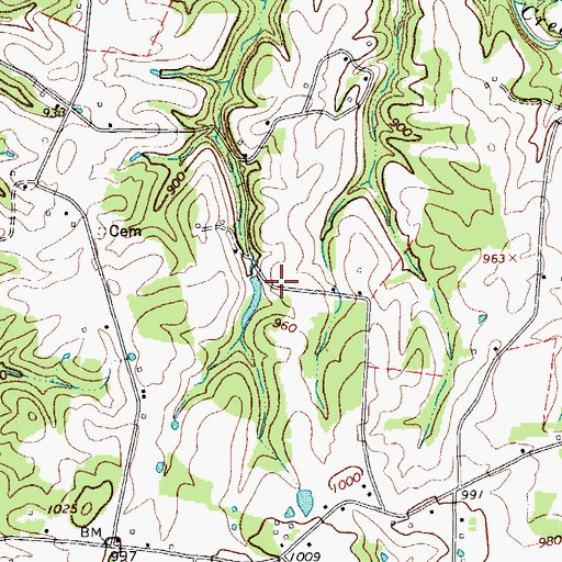 Topographic Map of Hermitage Springs Division (historical), TN