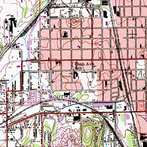 Topographic Map of Cobb High School, AL