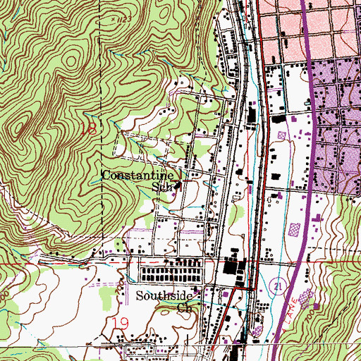 Topographic Map of Constantine Elementary School, AL