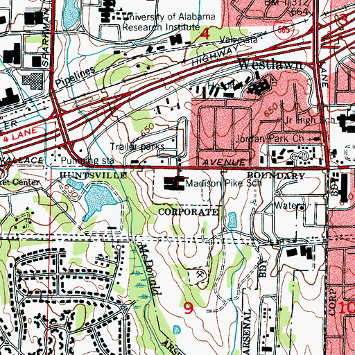 Topographic Map of Morris Elementary School, AL
