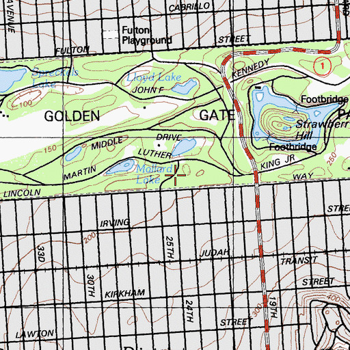 Topographic Map of George Washington Bicentennial Grove, CA