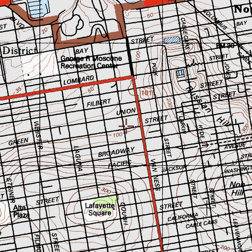 Topographic Map of Holy Trinity Russian Orthodox Cathedral, CA