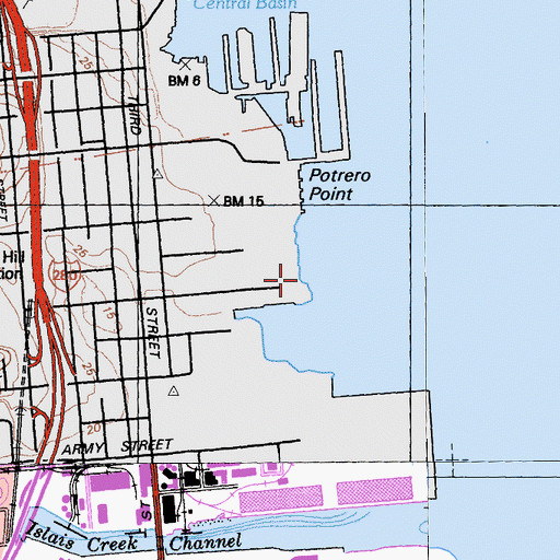 Topographic Map of Pier 72, CA