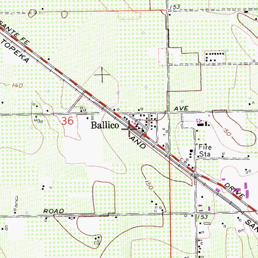 Topographic Map of Ballico, CA