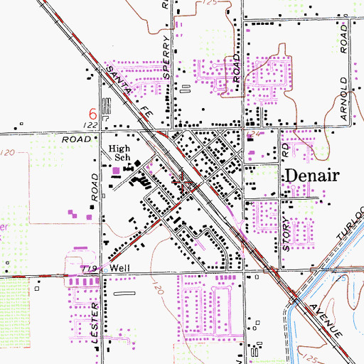 Topographic Map of Denair, CA
