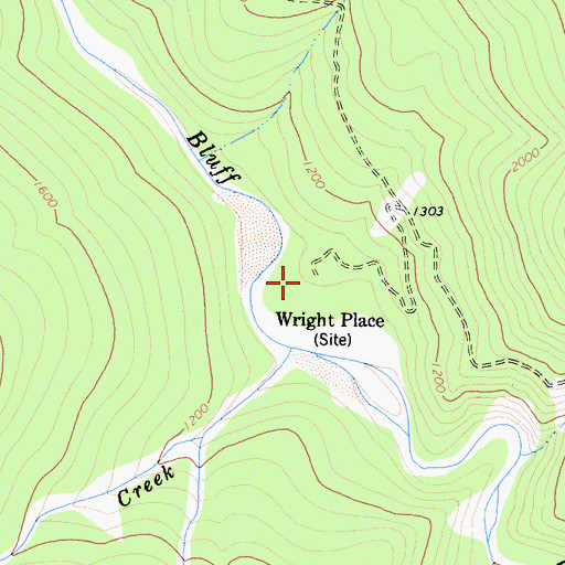 Topographic Map of Wright Place, CA