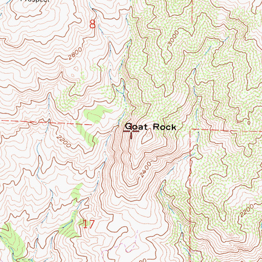 Topographic Map of Goat Rock, CA