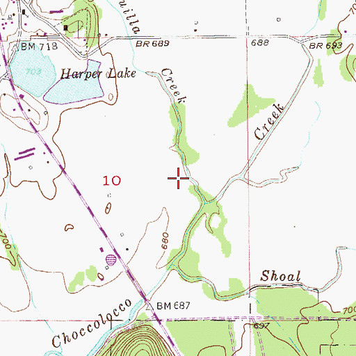 Topographic Map of Choccolocco Division, AL