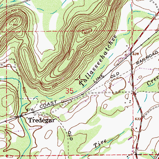 Topographic Map of Jacksonville Division, AL