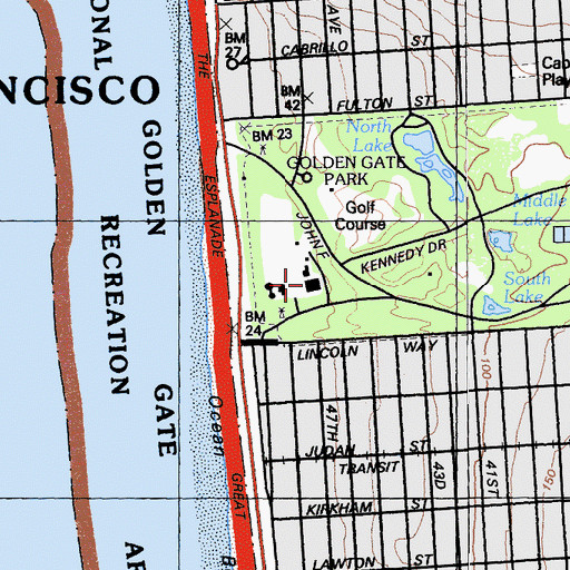 Topographic Map of Richmond-Sunset Sewage Treatment Plant, CA
