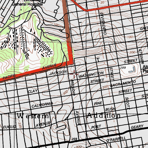 Topographic Map of San Francisco University High School, CA