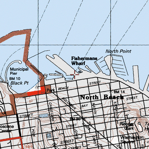 Topographic Map of Vista Pier, CA
