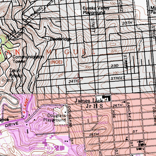 Topographic Map of Saint Philip School, CA