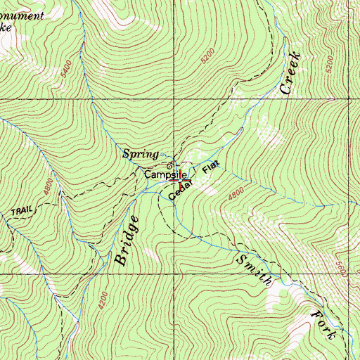 Topographic Map of Cedar Flat, CA